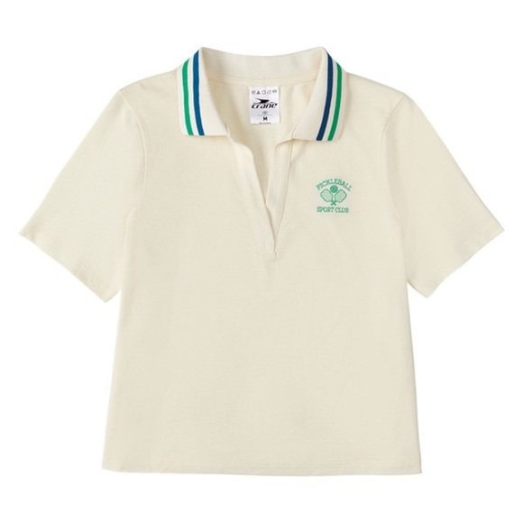 Crane Other - Cream Crane Women’s Pickle Ball Polo Shirt with Green Accents Size Small NWT